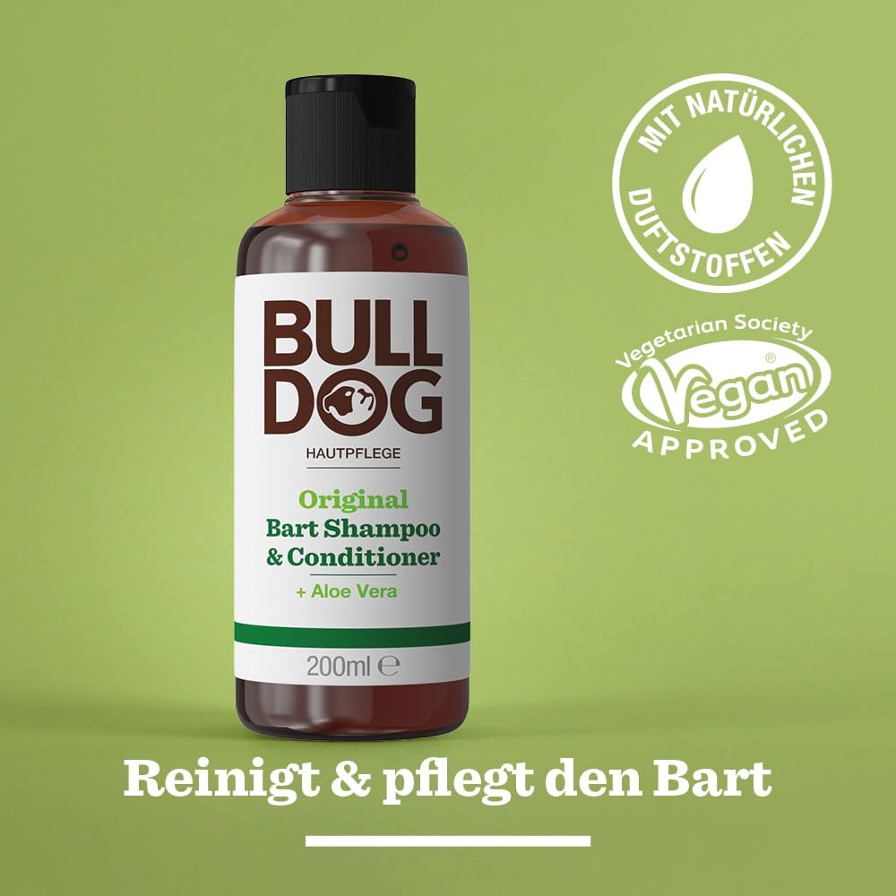 BULLDOG - Bartpflege für Männer | Original Bartshampoo & Conditioner | für einen weichen & gepflegten Bart | 200ml