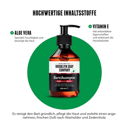 Bartshampoo (200ml) · BROOKLYN SOAP COMPANY · Bartseife reinigt und pflegt den Bart ✓ · reduziert Schuppen ✓