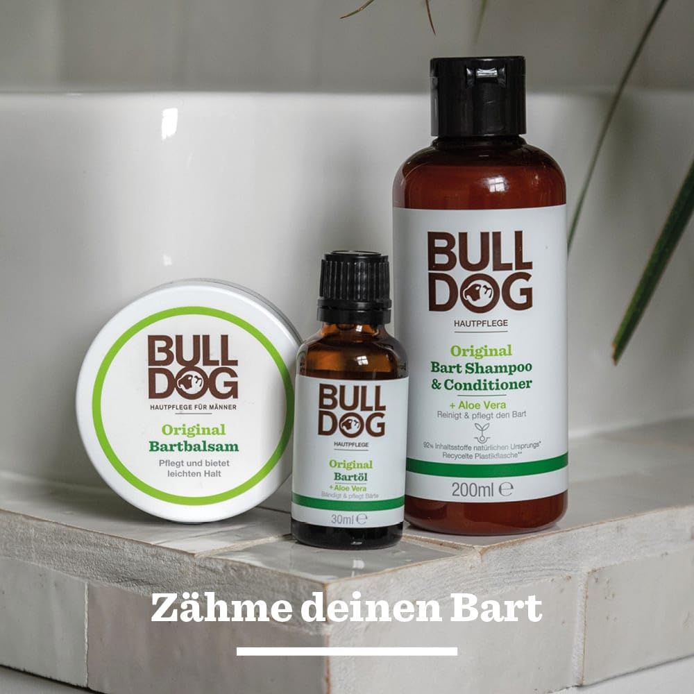 BULLDOG - Bartpflege für Männer | Original Bartshampoo & Conditioner | für einen weichen & gepflegten Bart | 200ml