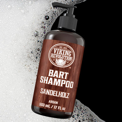 Viking Revolution - BartShampoo - Bartshampoo Für Männer Mit Arganöl & Jojobaöl - Weichmachend & Stärkend - Sandelholzduft - 500 ml