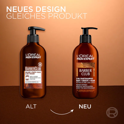 L'Oréal Men Expert Bartshampoo 3-in-1 Männer Bart Gesicht Haare Anti-Schuppen Zedernholzöl 200ml