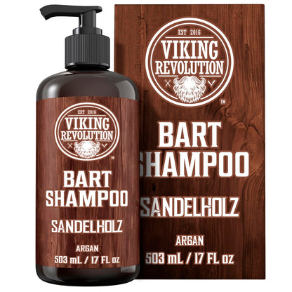 Viking Revolution - BartShampoo - Bartshampoo Für Männer Mit Arganöl & Jojobaöl - Weichmachend & Stärkend - Sandelholzduft - 500 ml