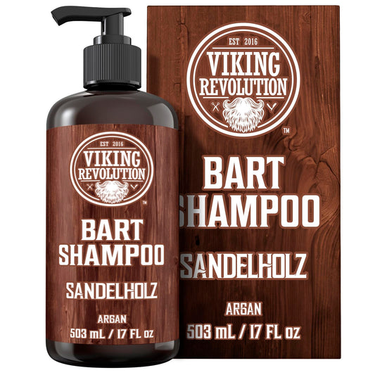 Viking Revolution - BartShampoo - Bartshampoo Für Männer Mit Arganöl & Jojobaöl - Weichmachend & Stärkend - Sandelholzduft - 500 ml
